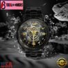 Custom Name Las Vegas Raiders NFL 3D Men Black Stainless Steel Watch Gift For Fans