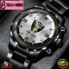 Custom Name Las Vegas Raiders NFL Black Stainless Steel Watch Gifts For Fans