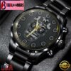 Custom Name Las Vegas Raiders NFL Men Black Stainless Steel Watch Gift For Fans