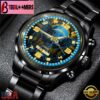 Custom Name Los Angeles Chargers NFL 3D Men Black Stainless Steel Watch Gift For Fans