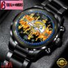 Custom Name Los Angeles Rams NFL 3D Men Black Stainless Steel Watch Gift For Fans
