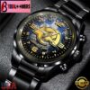 Custom Name Los Angeles Rams NFL 3D Men Black Stainless Steel Watch Gift For Fans