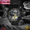 Custom Name Los Angeles Rams NFL Men Black Stainless Steel Watch Gift For Fans