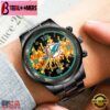 Custom Name Miami Dolphins NFL 3D Men Black Stainless Steel Watch Gift For Fans