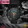 Custom Name Miami Dolphins NFL Men Black Stainless Steel Watch Gift For Fans