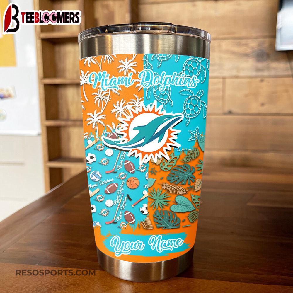 Custom Name Miami Dolphins NFL Tumbler Gift For Fans