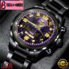 Custom Name Minnesota Vikings NFL 3D Men Black Stainless Steel Watch Gift For Fans
