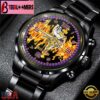 Custom Name Minnesota Vikings NFL 3D Men Black Stainless Steel Watch Gift For Fans