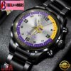 Custom Name Minnesota Vikings NFL Black Stainless Steel Watch Gifts For Fans