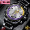 Custom Name Minnesota Vikings NFL Black Stainless Steel Watch Gifts For Fans