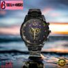 Custom Name Minnesota Vikings NFL Men Black Stainless Steel Watch Gift For Fans