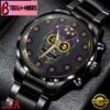 Custom Name Minnesota Vikings NFL Men Black Stainless Steel Watch Gift For Fans