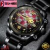 Custom Name New England Patriots NFL 3D Men Black Stainless Steel Watch Gift For Fans