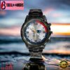 Custom Name New England Patriots NFL Black Stainless Steel Watch Gifts For Fans