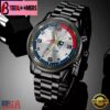 Custom Name New England Patriots NFL Black Stainless Steel Watch Gifts For Fans