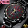 Custom Name New England Patriots NFL Men Black Stainless Steel Watch Gift For Fans