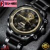 Custom Name New Orleans Saints NFL 3D Men Black Stainless Steel Watch Gift For Fans