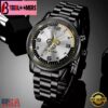 Custom Name New Orleans Saints NFL Black Stainless Steel Watch Gifts For Fans