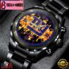 Custom Name New York Giants NFL 3D Men Black Stainless Steel Watch Gift For Fans