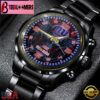 Custom Name New York Giants NFL 3D Men Black Stainless Steel Watch Gift For Fans