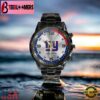 Custom Name New York Giants NFL Black Stainless Steel Watch Gifts For Fans