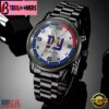 Custom Name New York Giants NFL Black Stainless Steel Watch Gifts For Fans