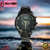 Custom Name New York Jets NFL Men Black Stainless Steel Watch Gift For Fans