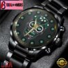 Custom Name New York Jets NFL Men Black Stainless Steel Watch Gift For Fans