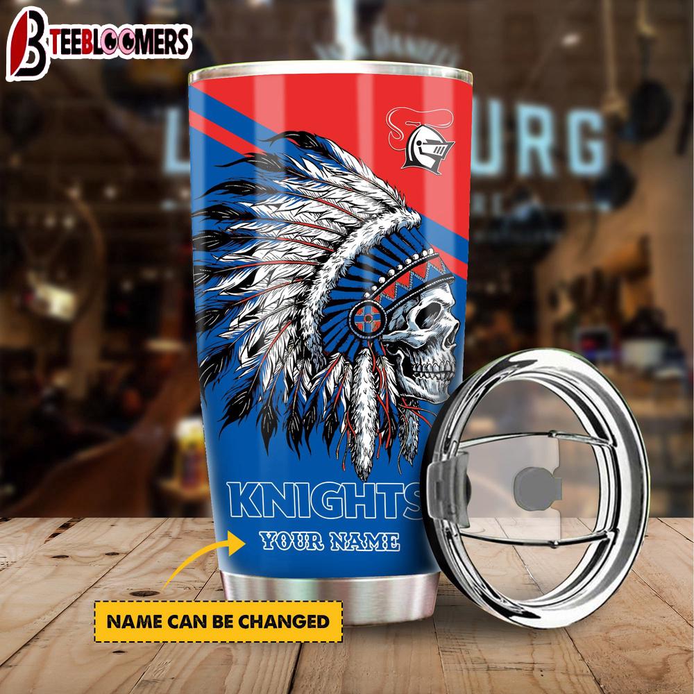 Custom Name Newcastle Knights NRL Native Australian Tumbler Gift For Fans