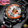 Custom Name NFL Cincinnati Bengals Black Stainless Steel Watch Gift For Fans