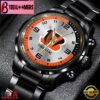 Custom Name NFL Cincinnati Bengals Black Stainless Steel Watch Gifts For Fans