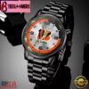 Custom Name NFL Cincinnati Bengals Black Stainless Steel Watch Gifts For Fans
