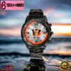 Custom Name NFL Cincinnati Bengals Black Stainless Steel Watch Gifts For Fans