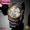 Custom Name NFL Pittsburgh Steelers Black Stainless Steel Watch Gift For Fans