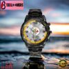 Custom Name NFL Pittsburgh Steelers Black Stainless Steel Watch Gift For Fans