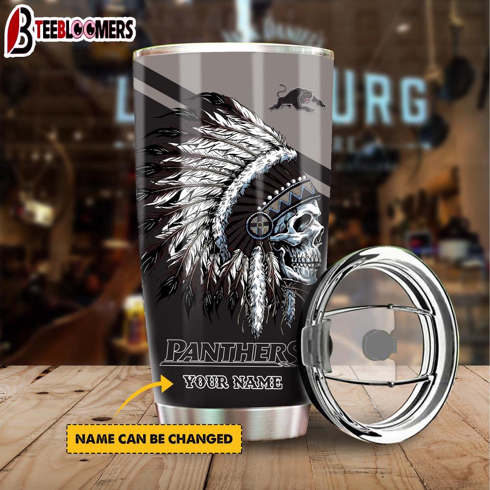 Custom Name Penrith Panthers NRL Native Australian Tumbler Gift For Fans