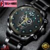 Custom Name Philadelphia Eagles NFL Men Black Stainless Steel Watch Gift For Fans