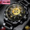 Custom Name Pittsburgh Steelers NFL 3D Men Black Stainless Steel Watch Gift For Fans