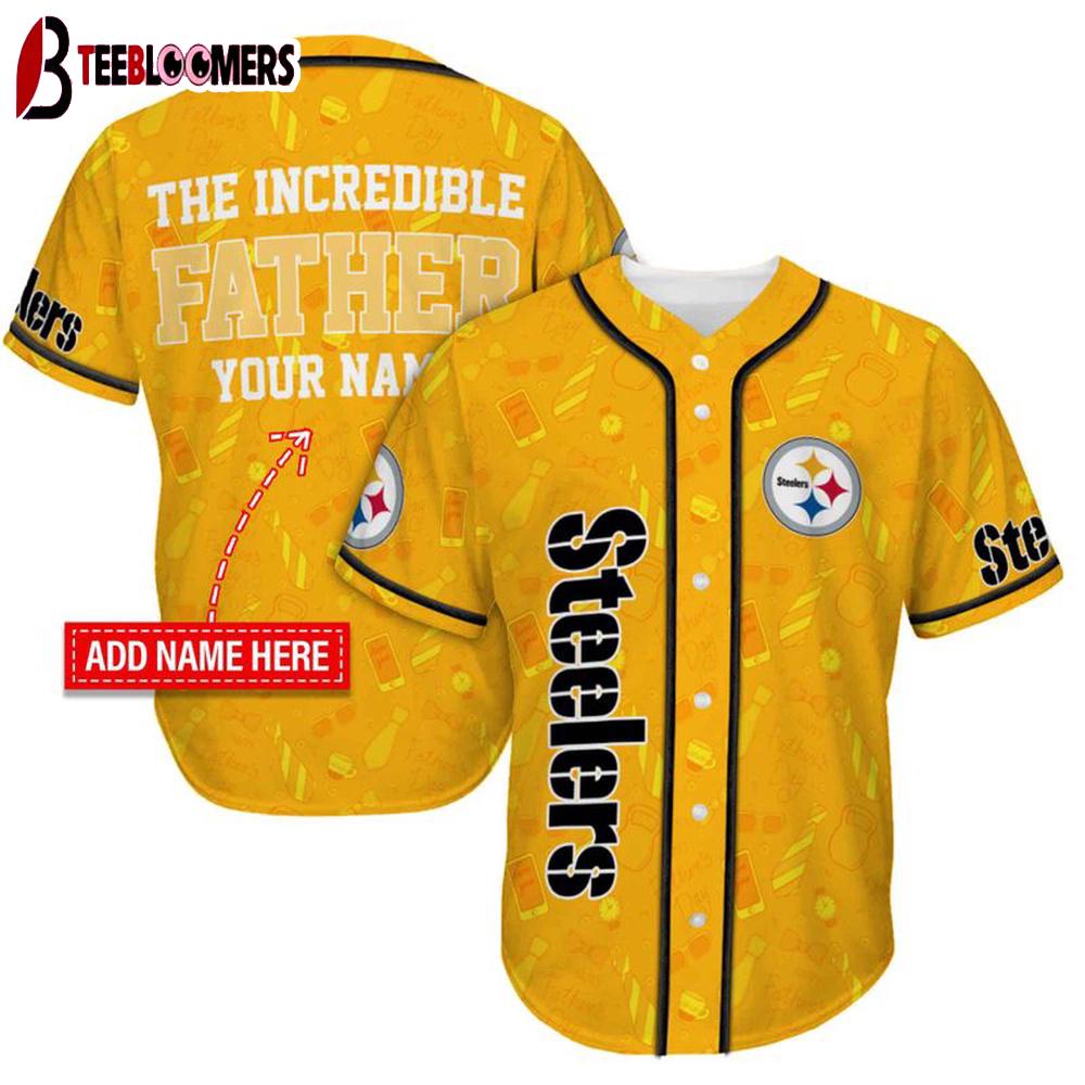 Custom Name Pittsburgh Steelers The Increadible Father's Day Baseball Jersey Custom Name Pittsburgh Steelers The Increadible Father's Day Baseball Jersey