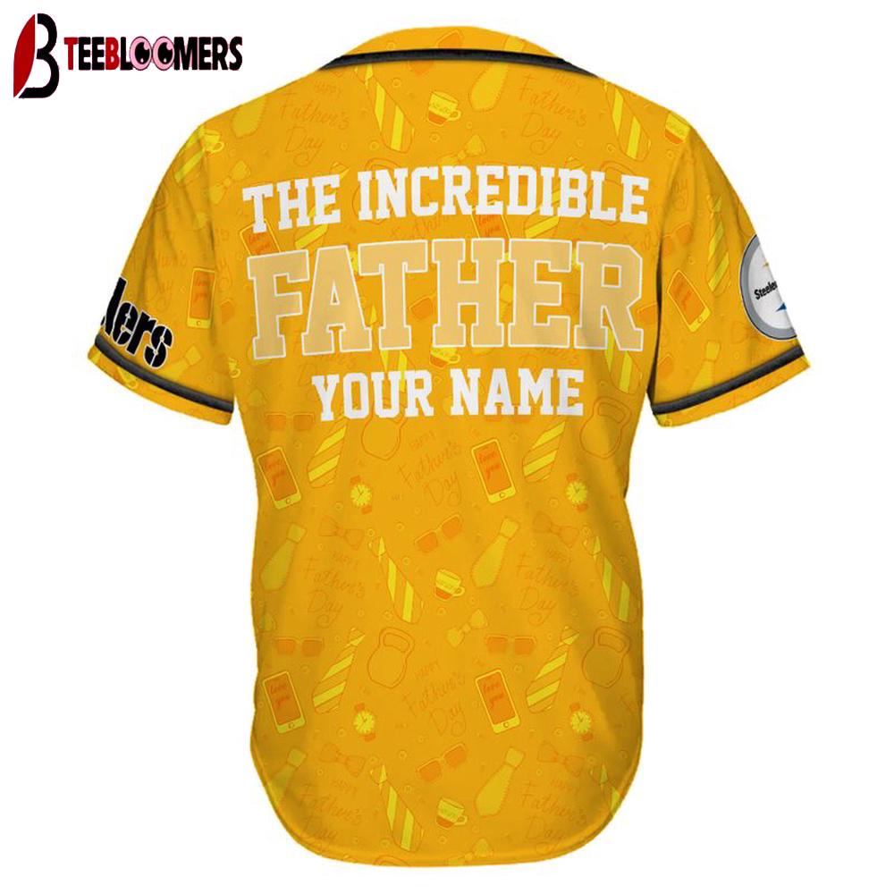 Custom Name Pittsburgh Steelers The Increadible Father's Day Baseball Jersey Custom Name Pittsburgh Steelers The Increadible Father's Day Baseball Jersey