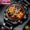 Custom Name San Francisco 49ers NFL 3D Men Black Stainless Steel Watch Gift For Fans