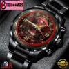 Custom Name San Francisco 49ers NFL 3D Men Black Stainless Steel Watch Gift For Fans
