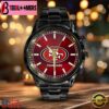 Custom Name San Francisco 49ers NFL Black Stainless Steel Watch Gifts For Fans