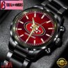 Custom Name San Francisco 49ers NFL Black Stainless Steel Watch Gifts For Fans