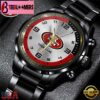 Custom Name San Francisco 49ers NFL Black Stainless Steel Watch Gifts For Fans
