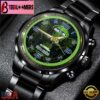 Custom Name Seattle Seahawks NFL 3D Men Black Stainless Steel Watch Gift For Fans