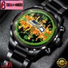 Custom Name Seattle Seahawks NFL 3D Men Black Stainless Steel Watch Gift For Fans