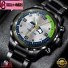 Custom Name Seattle Seahawks NFL Black Stainless Steel Watch Gifts For Fans