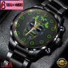 Custom Name Seattle Seahawks NFL Men Black Stainless Steel Watch Gift For Fans