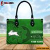 Custom Name South Sydney Rabbitohs NRL Leather Hand Bag Gift For Fans